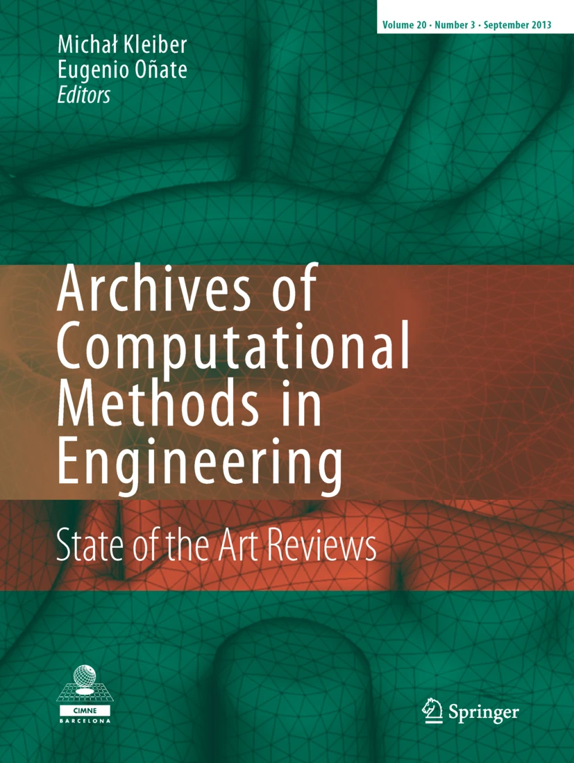 Cover of the journal Archives of Computational Methods in Engineering