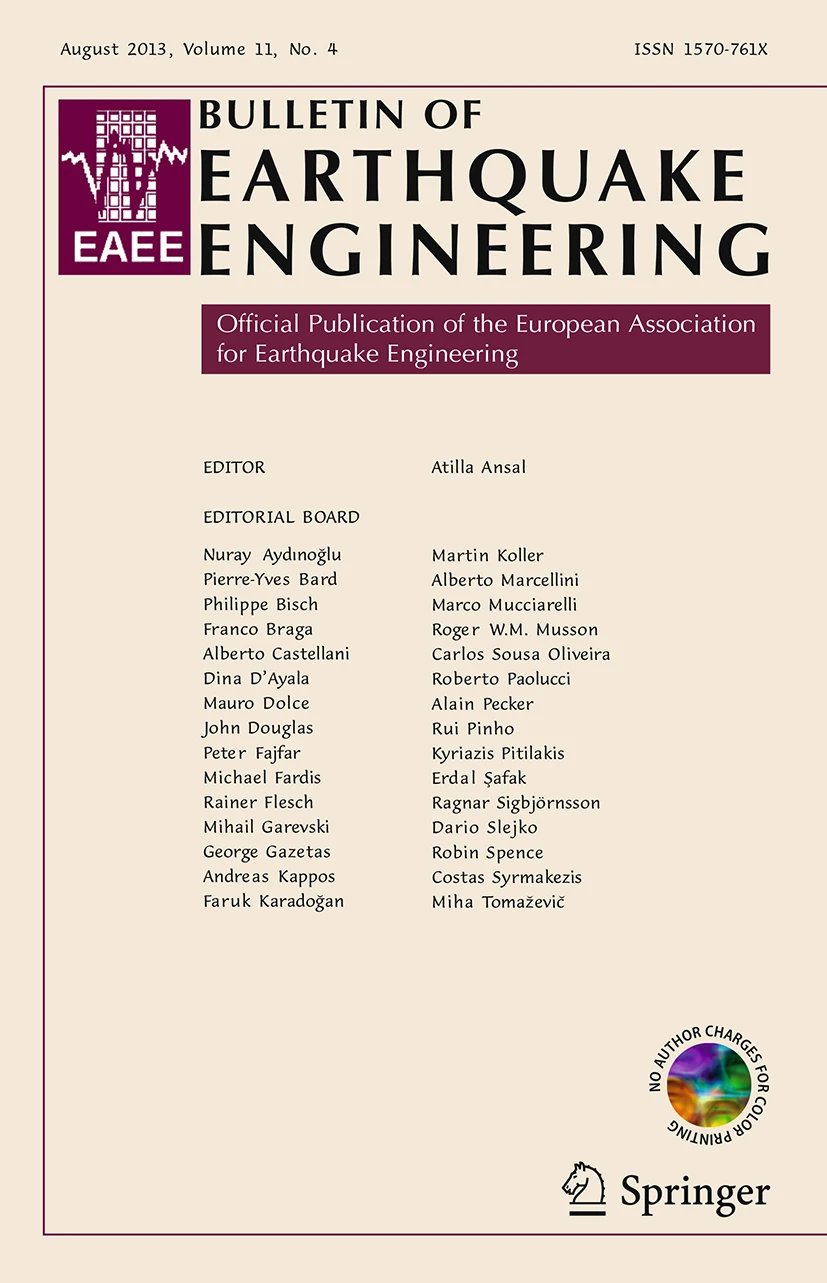 Cover of the journal Bulletin of Earthquake Engineering