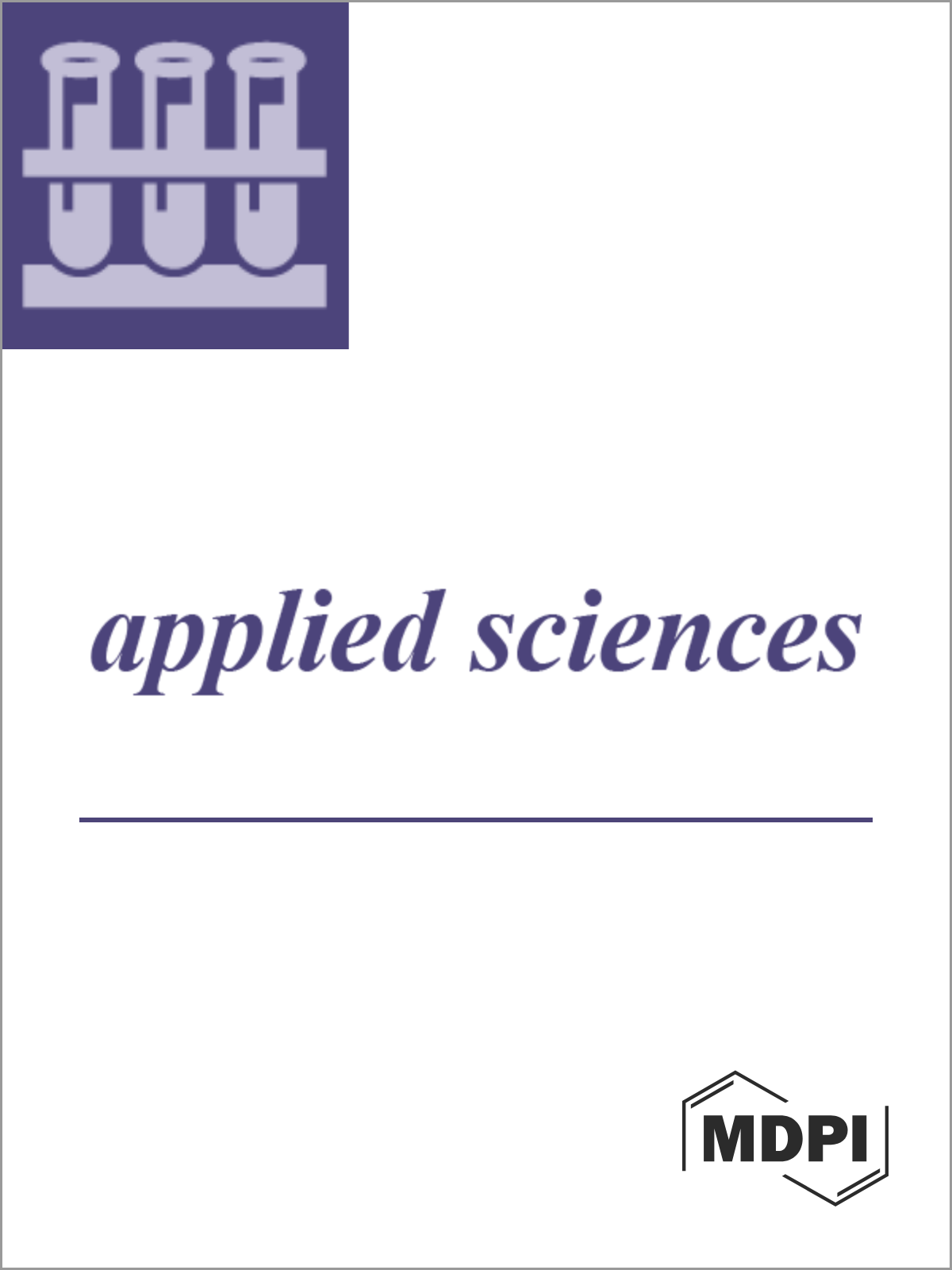 Cover of the journal Applied Sciences