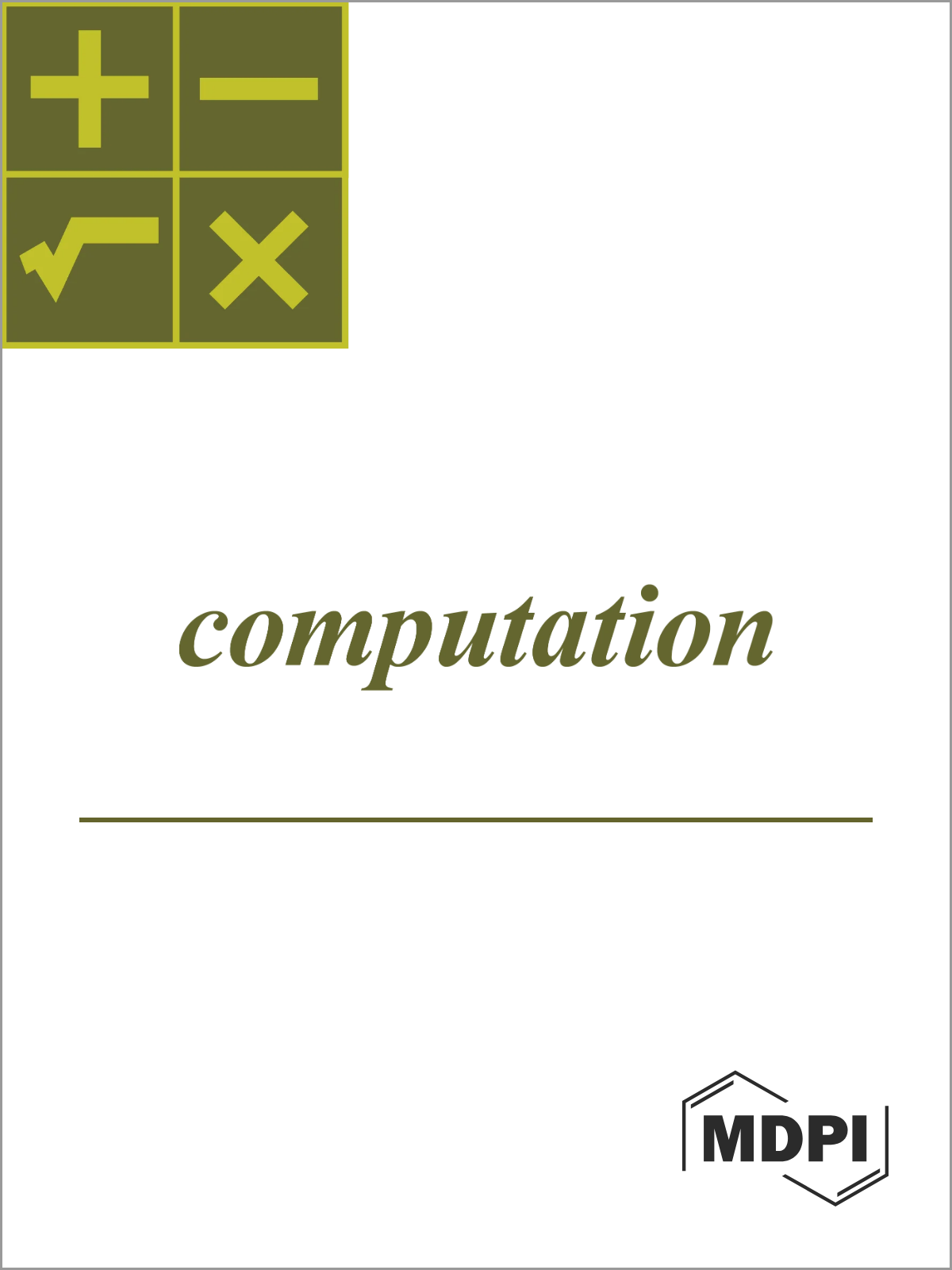 Cover of the journal Computation