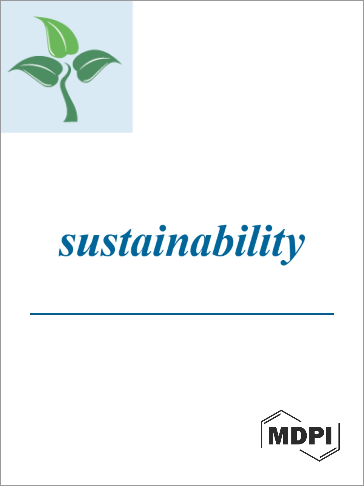 Cover of the journal Sustainability