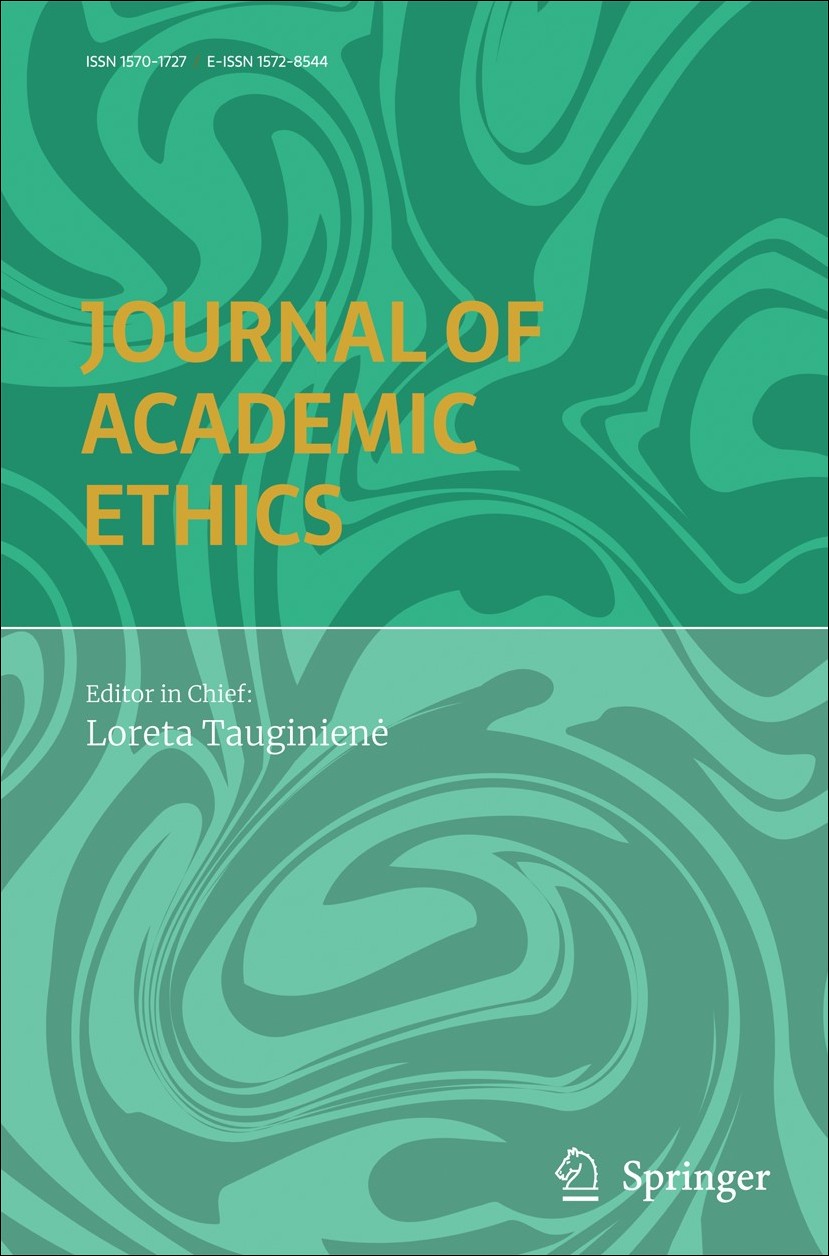 Cover of the journal Journal of Academic Ethics