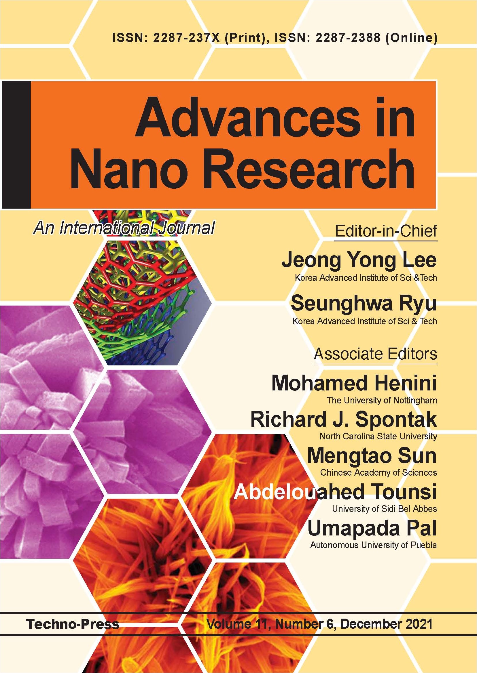 Cover of the journal Advances in Nano Research